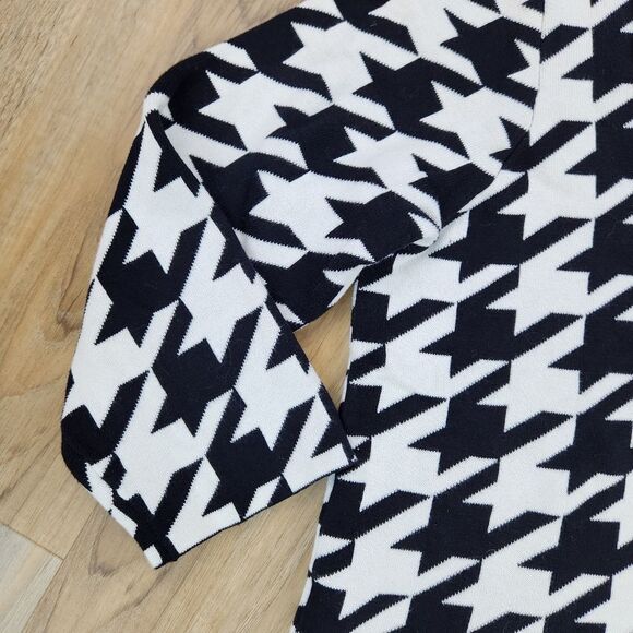 🔹️Worthington Black & White Houndstooth Double Breasted Sweater Jacket XLarge - Picture 7 of 12